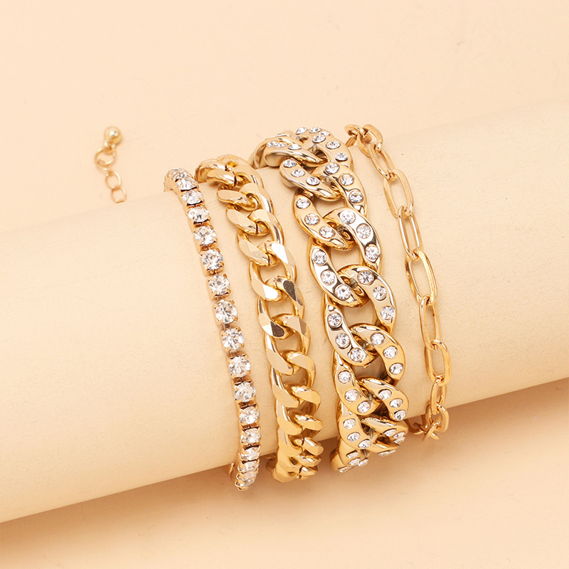 High Quality Cuban Link Tennis Chain Bracelet Gold Silver Plated Bracelets Jewelry