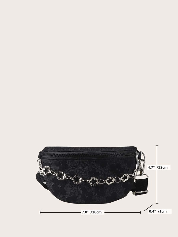 Kids Floral Graphic Chain Decor Waist Bag SHE