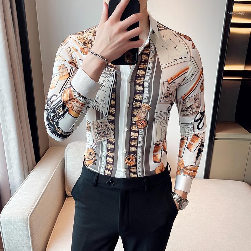 Men's Casual Shirts Korean 2022 Men Black Gold Baroque Print Flower Shirt Slim Fit Dress High Quality Streetwear Social Camisa Masculina
Men's Casual Shirts Korean 2022 Men Black Gold Baroque Print Flower Shirt Slim Fit Dress High Quality Streetwear Social Camisa Masculina