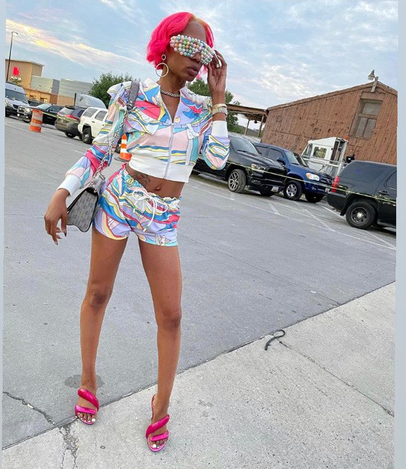 Beachapche Women Set Long Sleeve Single Jacket And Short Elegant Print Two-piece 220509