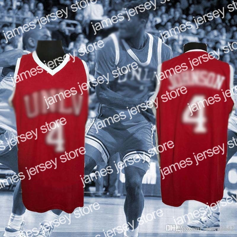 New Mens University Larry Johnson Anderson Hunt Greg Anthony UNLV College Men Basketball Jersey S-XXL