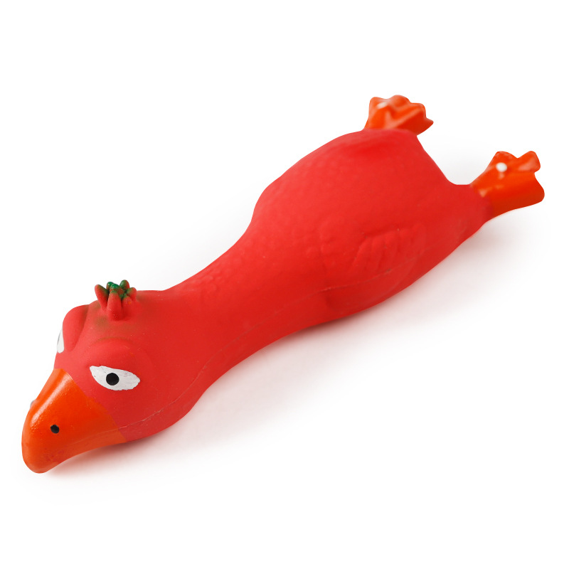 Natural Latex Pet Dog Screaming Chicken Duck Toy Squeaker Fun Sound Rubber Training Playing Toy Puppy Chewing Toy Tooth Cleaning