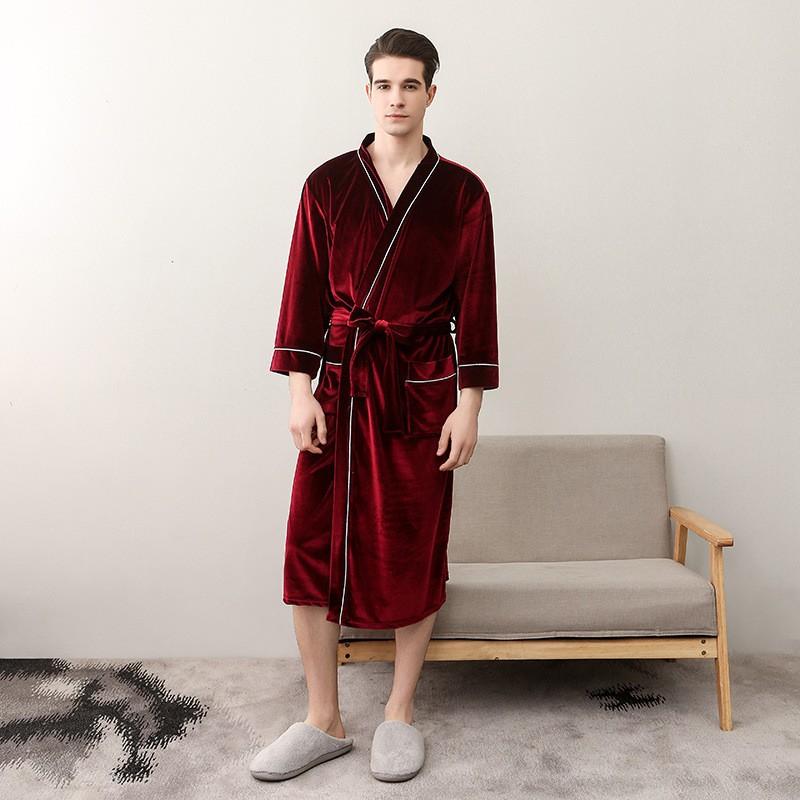 Men's Sleepwear Autumn Men Velvet Kimono Robe Gown Comfortable Casual Soft Bathrobe Nightgown Elegant Solid Homewear NoightwearMen's, Navy blue a
Men's Sleepwear Autumn Men Velvet Kimono Robe Gown Comfortable Casual Soft Bathrobe Nightgown Elegant Solid Homewear NoightwearMen's, Navy blue a