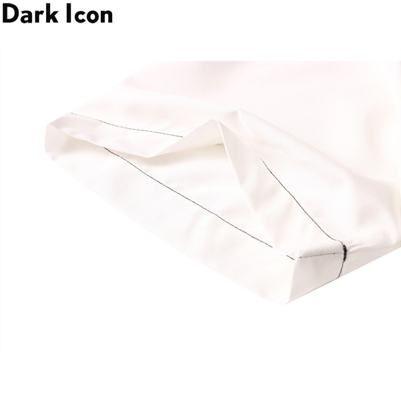 Dark Icon Hand Printed Hawaiian Shirt Men Summer White Polo Shirt Street Fashion Shirts for Man 220401