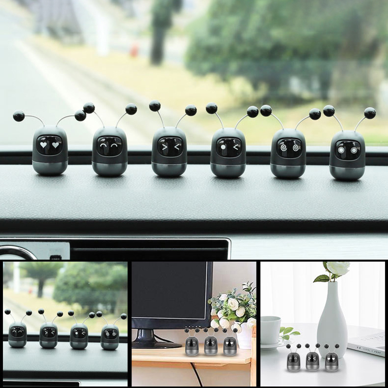 Paste type Lovely expression Car Air Freshener Robot shape diffuser Solid Perfume car interior accessories