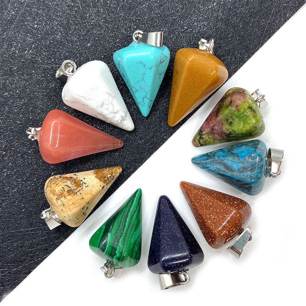 Natural Crystal Stones Charms Cone Tiger eye black onyx Rose Quartz Stone Charm Beads Pendants for Jewelry Making
Natural Crystal Stones Charms Cone Tiger eye black onyx Rose Quartz Stone Charm Beads Pendants for Jewelry Making