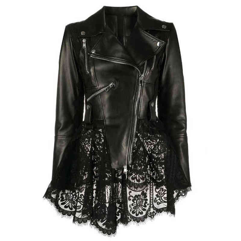 New Spring Genuine Leather Jacket Slim Women Lace Zoom 100 Real Leather Jacket With Zipper Locomotive Style J220727, Black
New Spring Genuine Leather Jacket Slim Women Lace Zoom 100 Real Leather Jacket With Zipper Locomotive Style J220727, Black