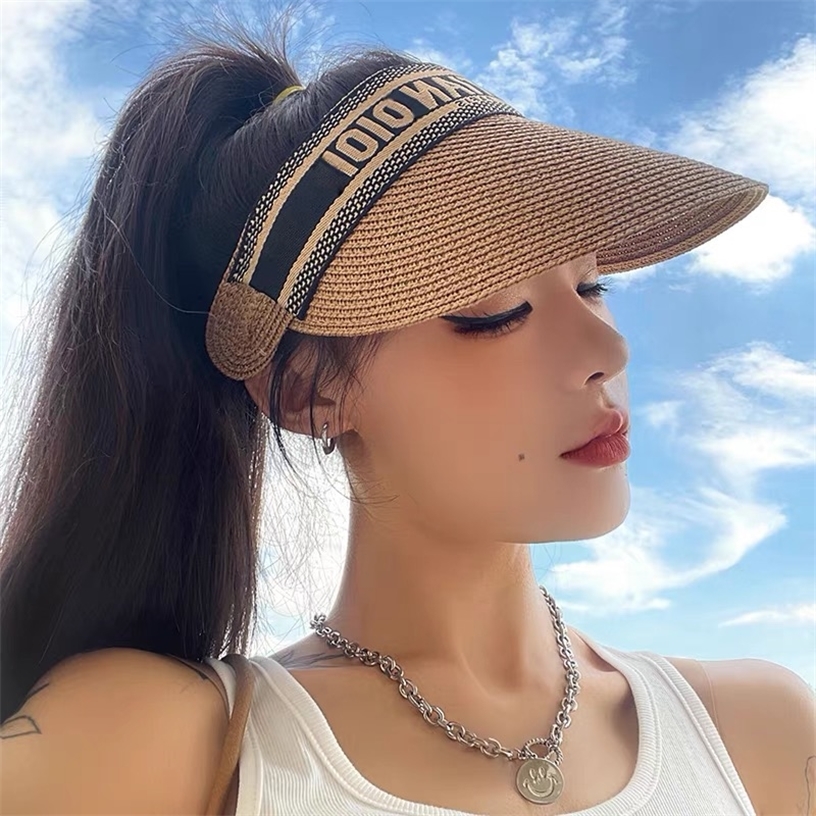 Summer Women Sun Hat Anti Uv Female Outdoor Visor Cap Hand Made Straw Casual Shade Empty Top Beach Sunhat Lady 220407, Khaki
Summer Women Sun Hat Anti Uv Female Outdoor Visor Cap Hand Made Straw Casual Shade Empty Top Beach Sunhat Lady 220407, Khaki