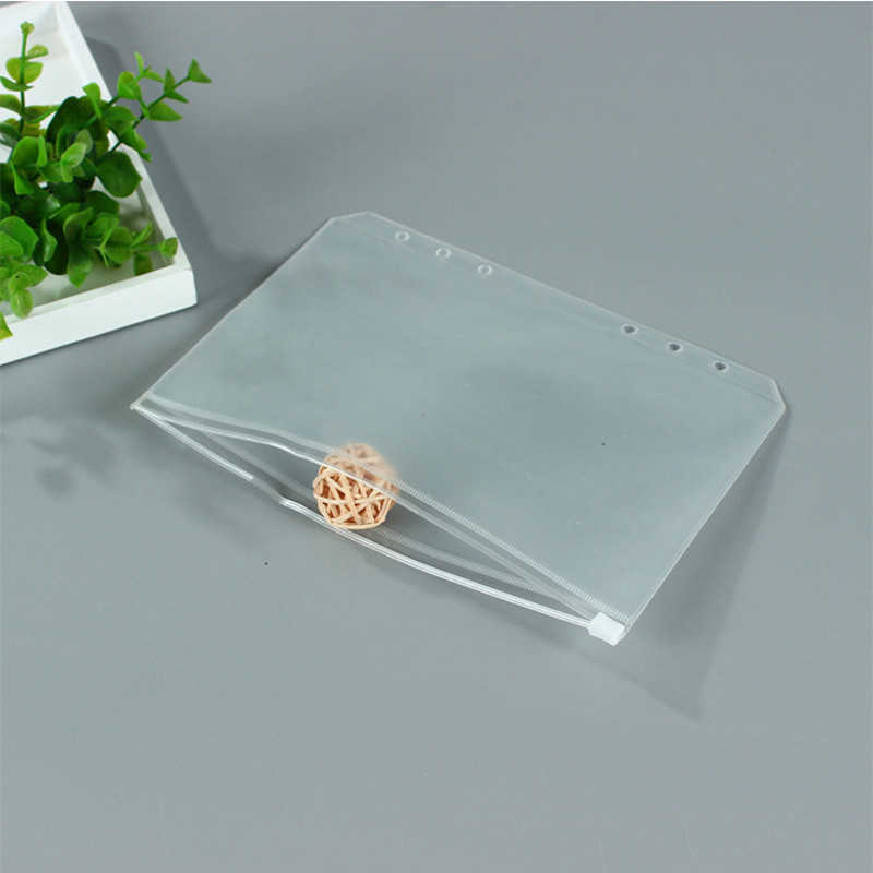 File Folder A5/A6/A7 Waterproof PVC Zip Bag Transparent Envelope Pouch Frosted Zipper Pocket Portable Storage Bags