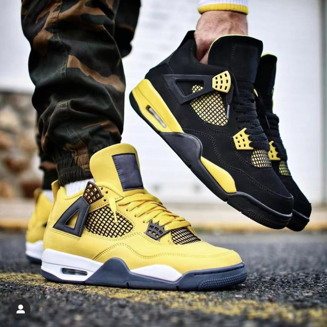 2021 TOP Quality Jumpman 4 low Basketball Shoes Tour Yellow Retro Thunder Men Women Outdoor Jogging sneaeker size 36~47 308497-008, 01
2021 TOP Quality Jumpman 4 low Basketball Shoes Tour Yellow Retro Thunder Men Women Outdoor Jogging sneaeker size 36~47 308497-008, 01