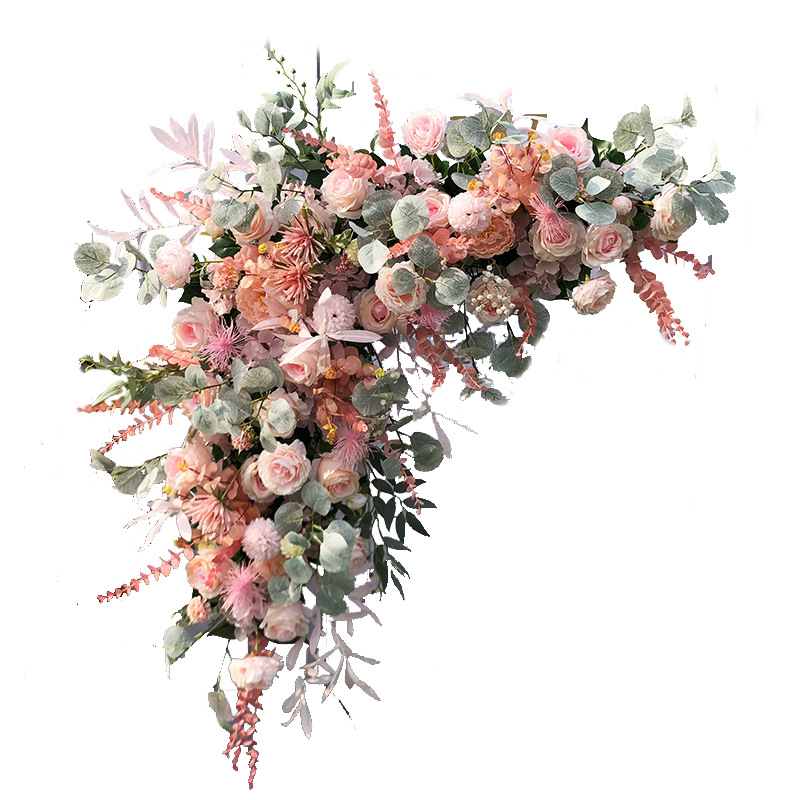 Artificial Flower Wreaths Arrangement Table Centerpieces Ball Triangle Row right angle Decor Wedding Arch Backdrop Party Stage