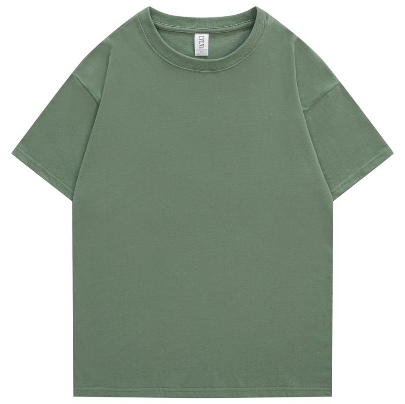 Men's T-Shirts 240G Xs-4Xl Men Male Summer Casual Tshirts Short Drop Shoulder Cotton Basic Plain Solid Tee Shirts Women Plus Sizem