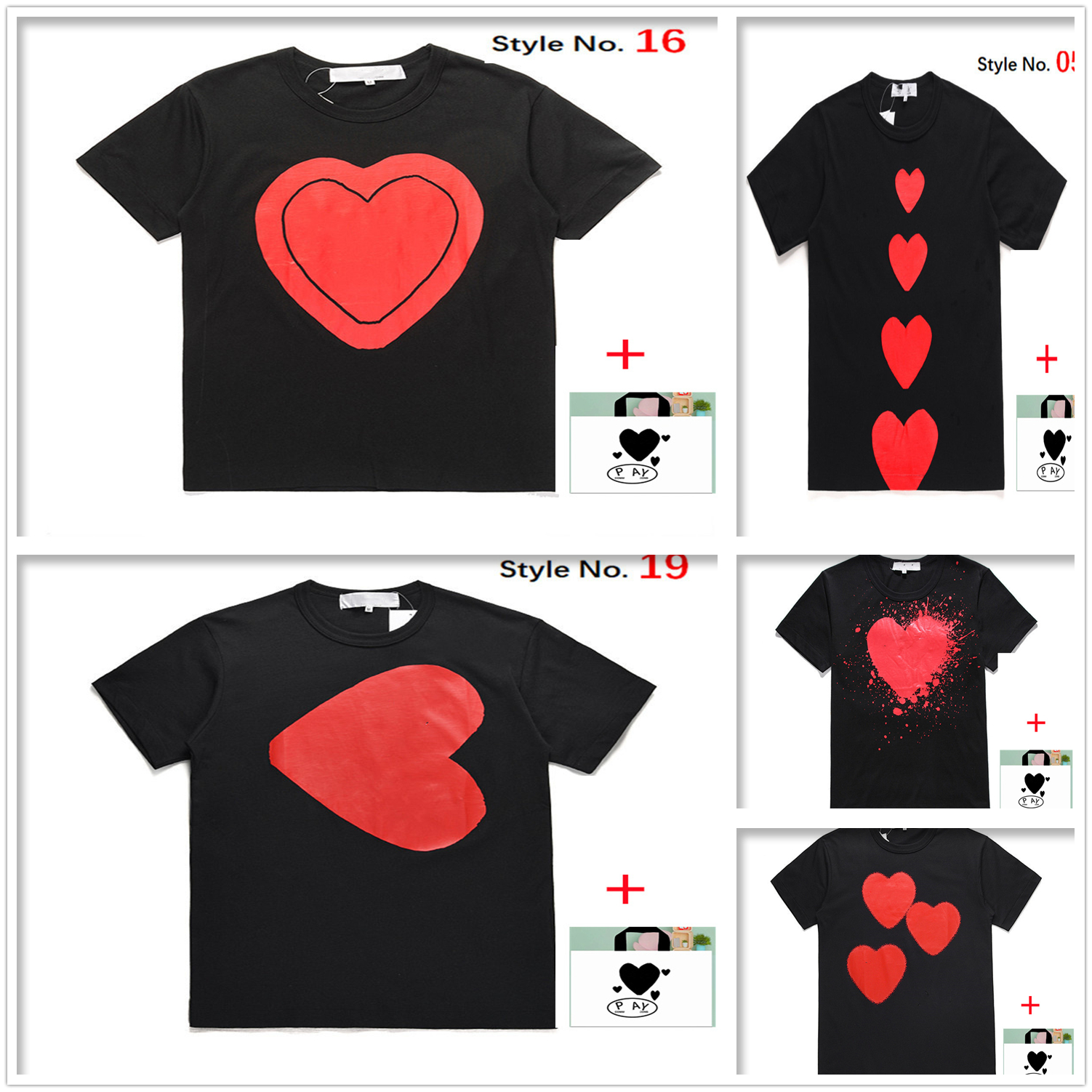 Men T-Shirts women short-sleeved high-quality Tee Japanese cotton t shirt embroidered red heart big love print smiley face couple bottoming collection A03, 1pcs buttons
Men T-Shirts women short-sleeved high-quality Tee Japanese cotton t shirt embroidered red heart big love print smiley face couple bottoming collection A03, 1pcs buttons