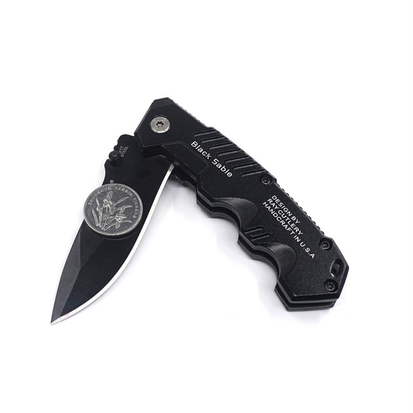 217 Small Black Sable Folding Blade Knife Tactical Hunting Knives 7Cr17mov Blade Aluminum Handle Camping Pocket Survival Knife Han302f
217 Small Black Sable Folding Blade Knife Tactical Hunting Knives 7Cr17mov Blade Aluminum Handle Camping Pocket Survival Knife Han302f