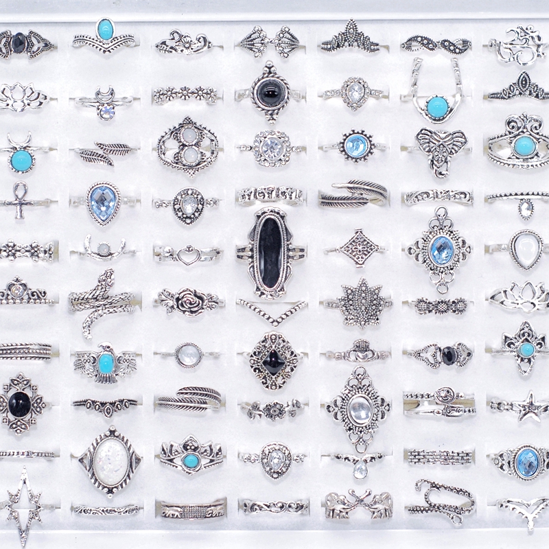 Bulk 100pcs Lots Bohemia Crystal Vintage Rings Mix Size Antique Silver Ethnic Women Fashion Charm Jewelry Gifts Finger Accessories Wholesale
Bulk 100pcs Lots Bohemia Crystal Vintage Rings Mix Size Antique Silver Ethnic Women Fashion Charm Jewelry Gifts Finger Accessories Wholesale