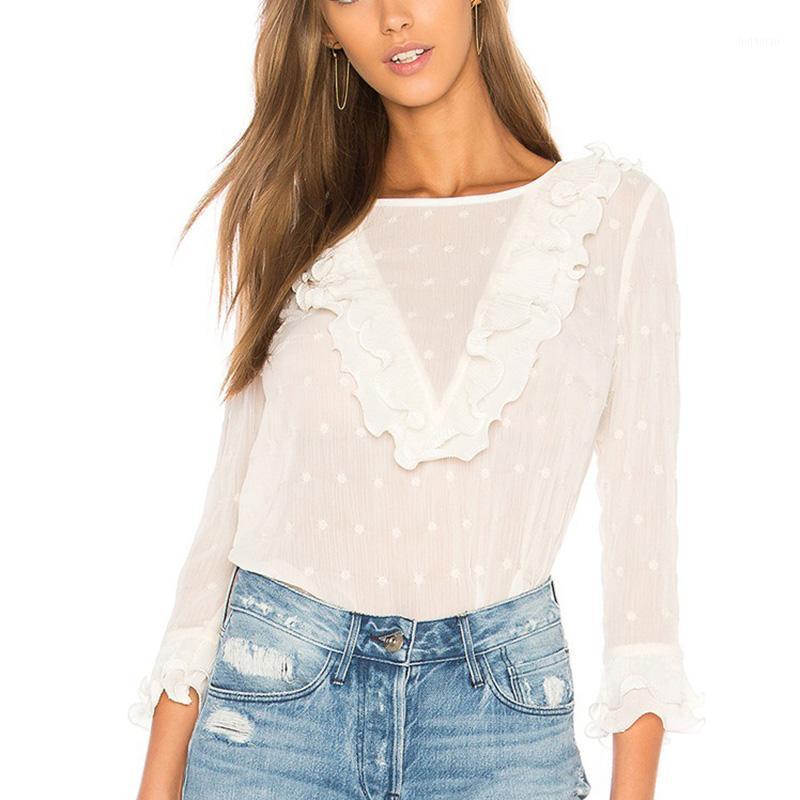 Women' Blouses & Shirts Women Ladies And Tops Casual Ruffles Lace Polka Dot O Neck Shirt Long Sleeve Blouse Blusas Mujer De Moda 2022, White
Women' Blouses & Shirts Women Ladies And Tops Casual Ruffles Lace Polka Dot O Neck Shirt Long Sleeve Blouse Blusas Mujer De Moda 2022, White
