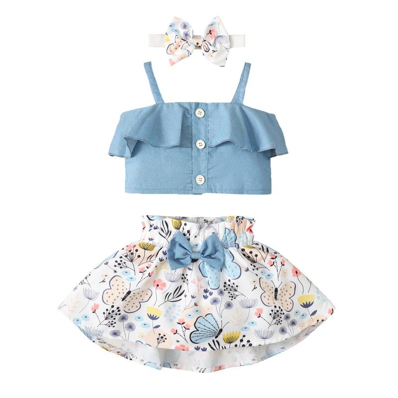 Clothing Sets Summer Fashion Kid Girls Clothes Ruffles Sleeveless Vest Tops Butterfly Printed Skirts Infant Outfits Ensemble FilleClothing, Blue
Clothing Sets Summer Fashion Kid Girls Clothes Ruffles Sleeveless Vest Tops Butterfly Printed Skirts Infant Outfits Ensemble FilleClothing, Blue