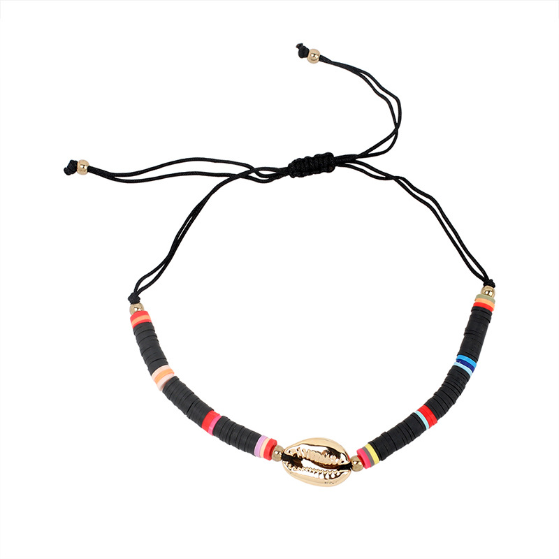 Bohemian Polymer Clay Disc Beads Strands Shell Charm Bracelets Jewelry