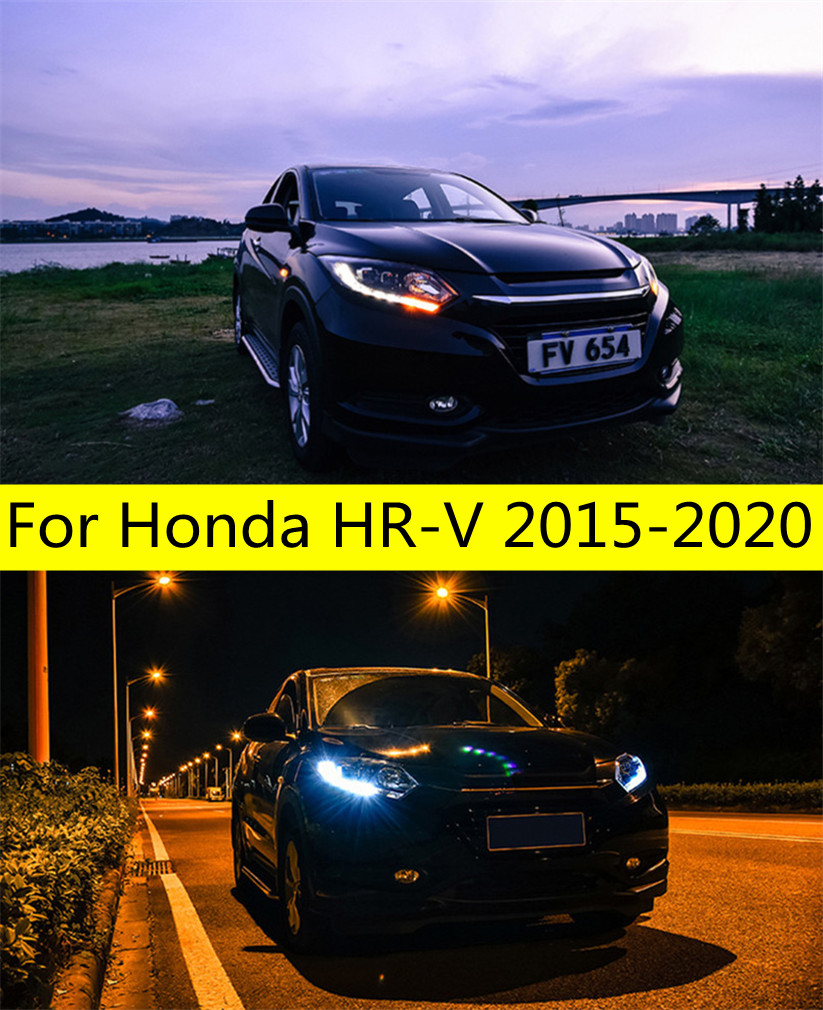 Car Headlights for Honda HR-V 20 15-20 19 Vezel High Beam Lens LED Headlight Daily Running Lights