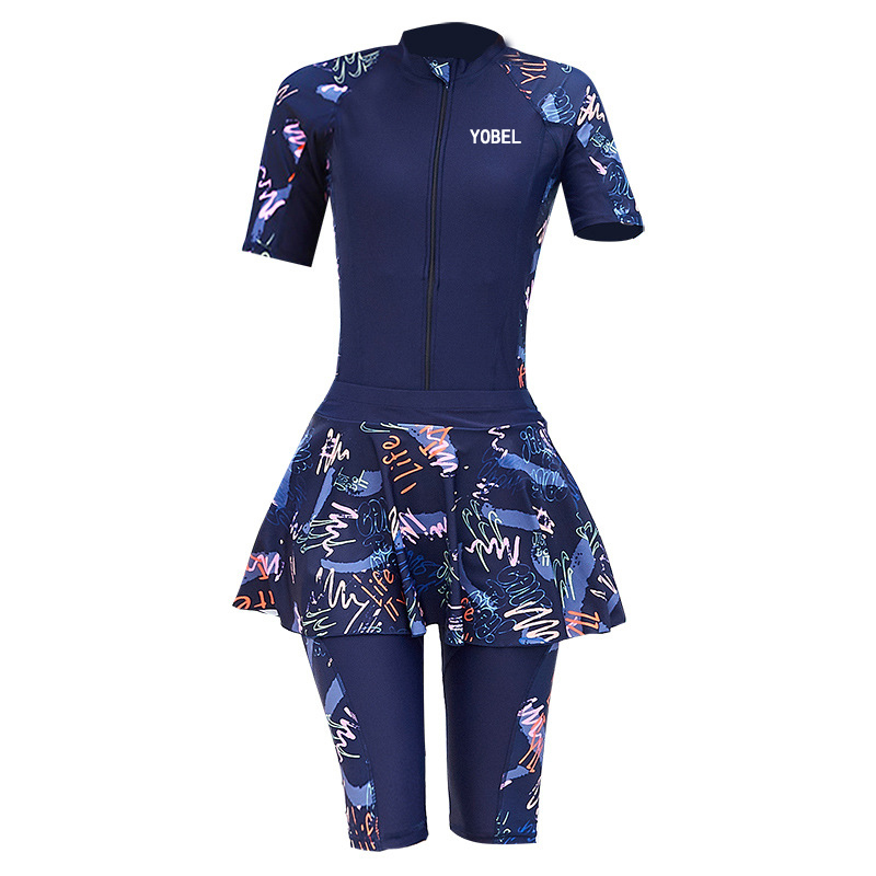 Fashion Turkey Sport Muslim Swimwear Plus Size Short Sleeve Islamic Swimsuit Women Modest Swim Skirt Swimming Suit 220702
