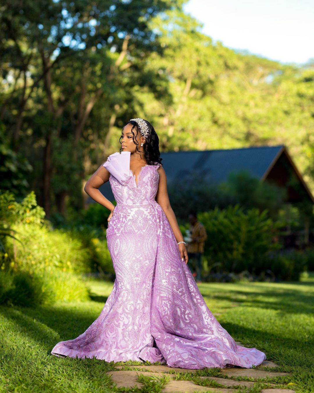 2022 Plus Size Arabic Aso Ebi Lilac Mermaid Luxurious Prom Dresses Sheer Neck Evening Formal Party Second Reception Birthday Engagement Gowns Dress ZJ