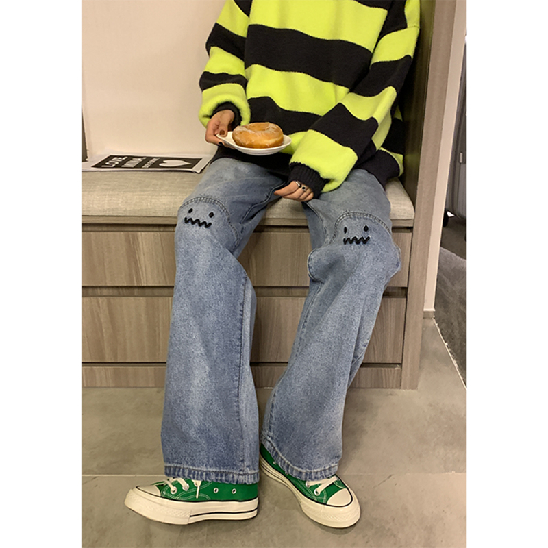 Plus Size Womens Jeans High Waist Straight Baggy Fashion Pants Streetwear Harajuku Vintage Casual Female Wide Leg Denim Trouser 220711