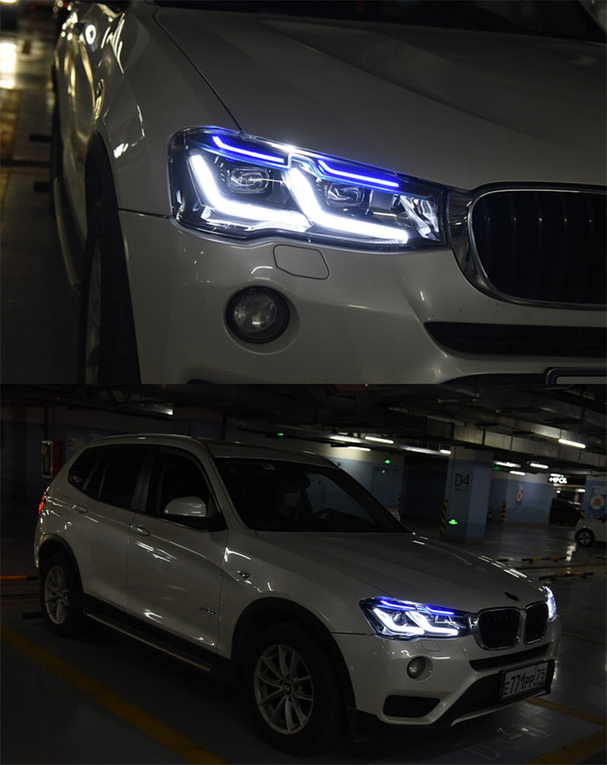 LED Headlights For X3 F25 20 10-20 17 LCI Headlight Assembly Daytime Running Lights Blue DRL Turn Signal Front Lamp