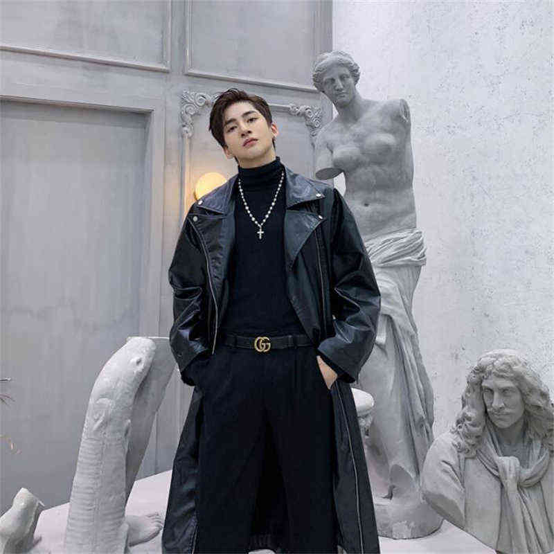 Over-the-knee long leather trench coat British autumn winter youth handsome oblique zipper windproof PU leather coat loose cloth T220728, Black
Over-the-knee long leather trench coat British autumn winter youth handsome oblique zipper windproof PU leather coat loose cloth T220728, Black