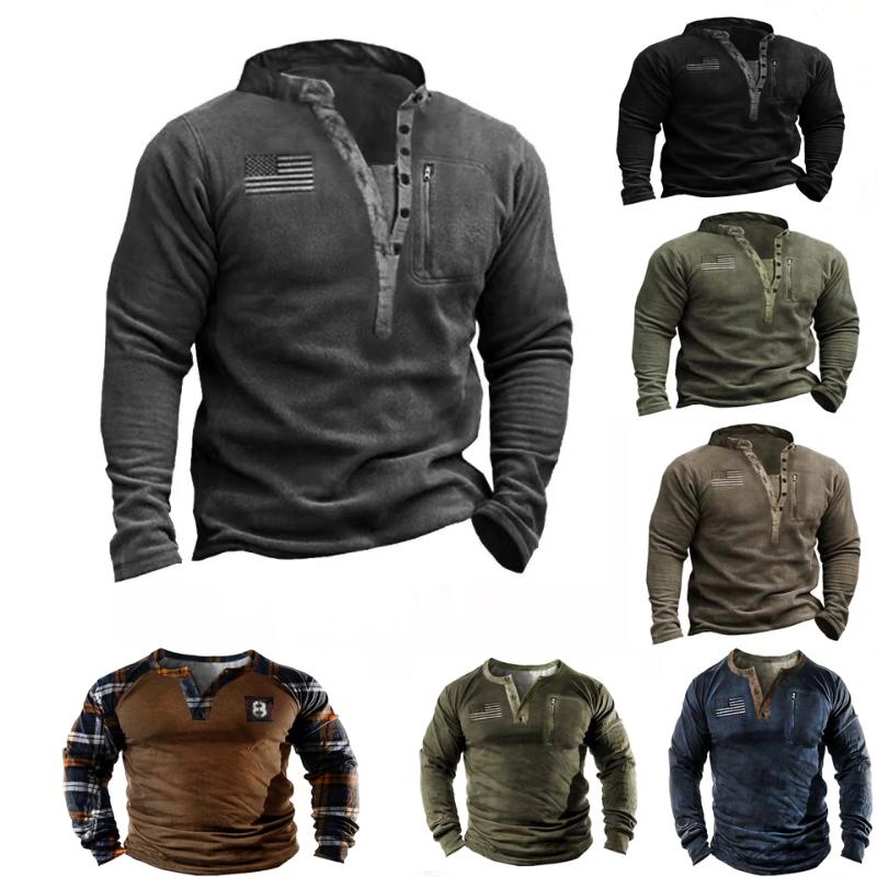 Men's Polos Men's Outdoor Fleece Warm Henley Collar Tactical Sweatshrt Male Tops Vintage Printing Men Hoodie Pullover Outwear SolidMen's, 04
Men's Polos Men's Outdoor Fleece Warm Henley Collar Tactical Sweatshrt Male Tops Vintage Printing Men Hoodie Pullover Outwear SolidMen's, 04