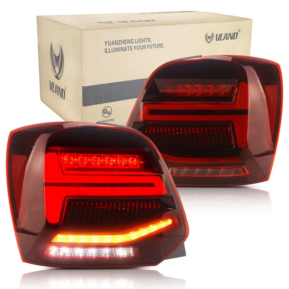 Car Taillights Red/Black Daytime Running Lights For VW Vento POLO Turn Signal Dynamic LED Tail Lamp Assembly