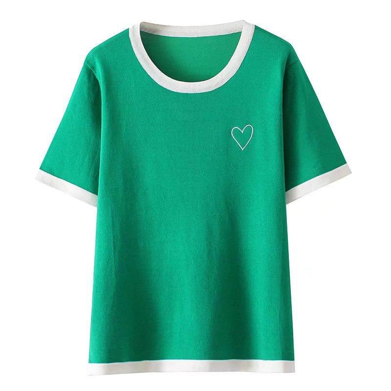 Women's Plus Size T-Shirt For Women Clothes Fashion Ice Silk Knitted Tops Casual Peach Heart Embroidery Slim Tee Summer 2022Women's, Black
Women's Plus Size T-Shirt For Women Clothes Fashion Ice Silk Knitted Tops Casual Peach Heart Embroidery Slim Tee Summer 2022Women's, Black