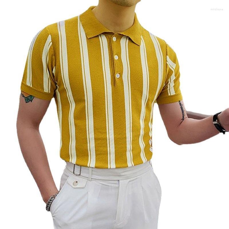 Men' Polos Summer Men Slim Striped Sweater Yellow Thin T-shirt Men' Business Tshirt FashionMen' Men'sMen' Mild22
Men' Polos Summer Men Slim Striped Sweater Yellow Thin T-shirt Men' Business Tshirt FashionMen' Men'sMen' Mild22