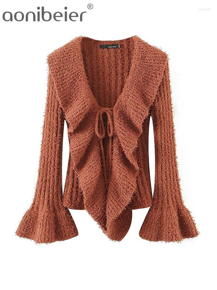 Women' Knits & Tees Aonibeier 2022 Autumn Women Chic Jacket Draped Ruffles Furry Knitted Cardigan Flare Sleeve Open Stitch Female Slim Swea, Br
Women' Knits & Tees Aonibeier 2022 Autumn Women Chic Jacket Draped Ruffles Furry Knitted Cardigan Flare Sleeve Open Stitch Female Slim Swea, Br
