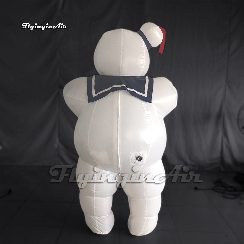 Walking Inflatable Marshmallow Ghost Halloween Costume White Funny Wearable Blow Up Ghostbusters Marshmallow Suit For Party Night