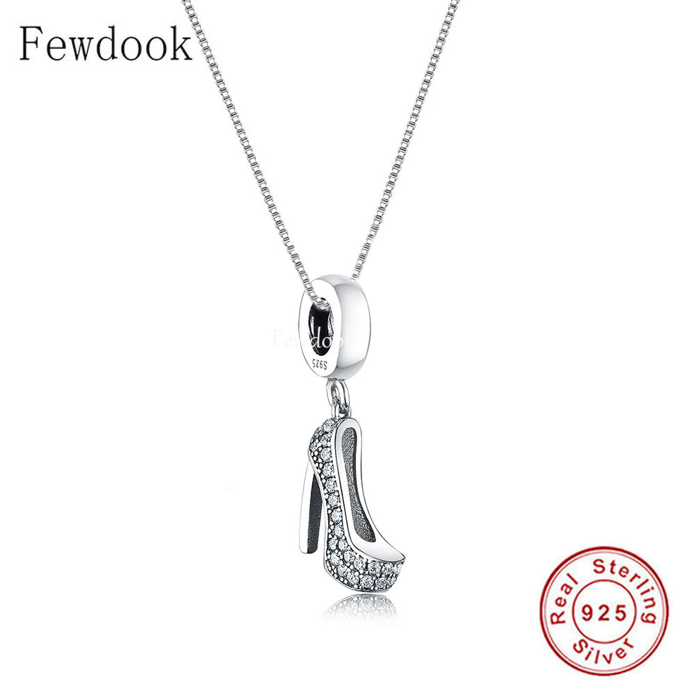 925 Sterling Silver Cute Lipstick Shoes Pendant Beads Fit Original Pandora Charms Bracelet Necklace DIY Jewelry Making Women Berloque
