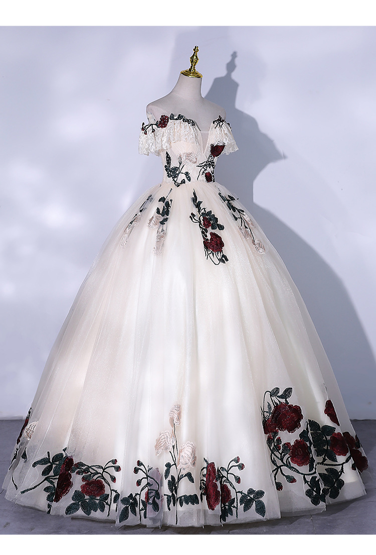 Real Photos White Quinceanera Dresses 2022 With Flower Embroidered Sweetheart Ball Gown Lace Prom Dress Elegant Corset Sweet Vestido De 15 Anos Festa 