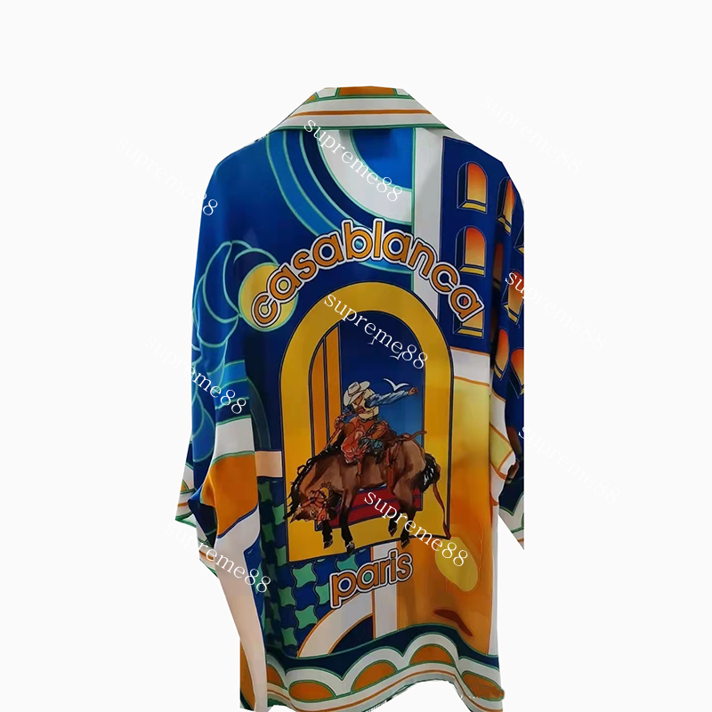 Casablanca 23ss Designer Shirts Bullfighter Irregular Graphics Male and Female Couples Hawaiian Short Sleeve Shirt Casablanc, Blue
Casablanca 23ss Designer Shirts Bullfighter Irregular Graphics Male and Female Couples Hawaiian Short Sleeve Shirt Casablanc, Blue