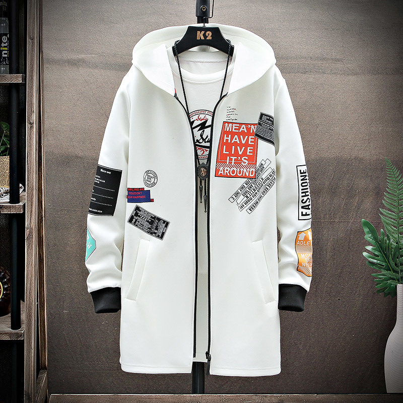 Men' Trench Coats Fashion Printed Mens Trench Coat Streetwear Hooded Harajuku Windbreaker Slim Fit Ribbons Outwear 220826, Black
Men' Trench Coats Fashion Printed Mens Trench Coat Streetwear Hooded Harajuku Windbreaker Slim Fit Ribbons Outwear 220826, Black