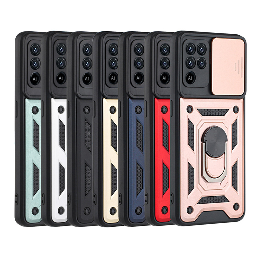 

Ring Bracket Back Cases Phone Case for OPPO A54 A74 A94 A52 A72 A92 A53 A32 A93 Reno 5 Lite 5Z 5GA15 A15S A73 Shockproof Protection Back Cover, Black