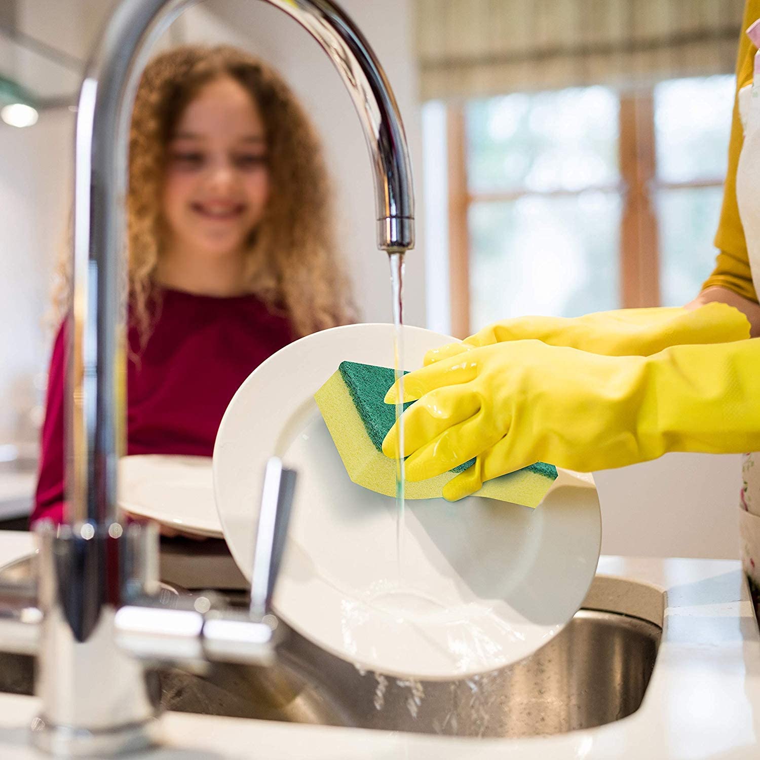 100 Pcs Washing Dishes Scouring Pads Dishwashing Sponge Kitchen Cleaning Nano Cottons Wash Pot Brushes9013588