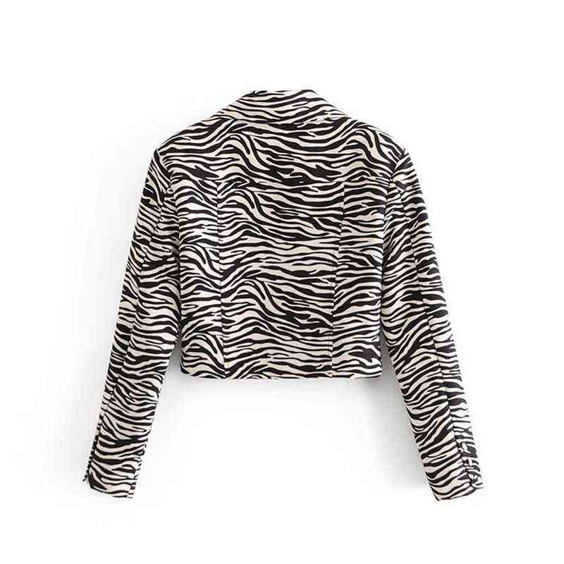 Zebra Striped Short Blazer Womens Fashion Sweet Waist Elegant Independent Short Blazer Animal Print Chic Jacket Korean Style L220725
