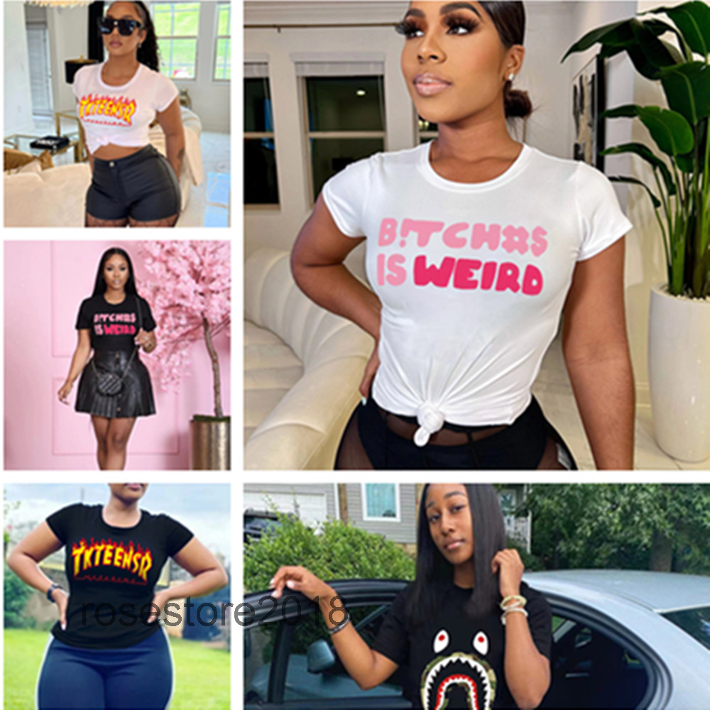Summer Womens T-Shirt Crop Tank Top Round Neck Short Sleeve Letter Print T shirt Fashion Streetwear Wome Clothes S-4XL, #1
Summer Womens T-Shirt Crop Tank Top Round Neck Short Sleeve Letter Print T shirt Fashion Streetwear Wome Clothes S-4XL, #1