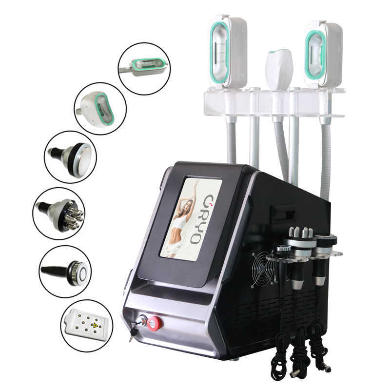 Professional 7 IN 1 Cryo lipolysis Slimming Machine Cold and Hot Cryo Laser 40k Cavitation Body Slimming Face RF Beauty Equipment