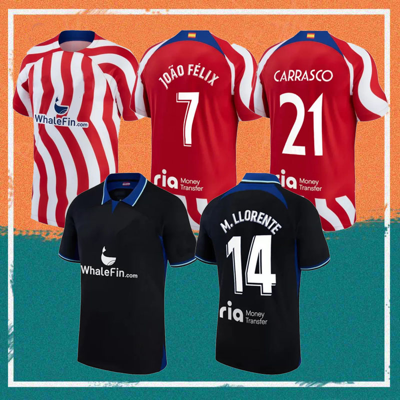 22/23 GRIEZMANN SAUL Soccer Jersey 2022 KOKE JOAO MORATA CARRASCO FELIX Atletico MadridS Maillots de foot Shirt CORREA Cunha Felipe .LLORENTE Football uniform, 3rd kids kit
22/23 GRIEZMANN SAUL Soccer Jersey 2022 KOKE JOAO MORATA CARRASCO FELIX Atletico MadridS Maillots de foot Shirt CORREA Cunha Felipe .LLORENTE Football uniform, 3rd kids kit