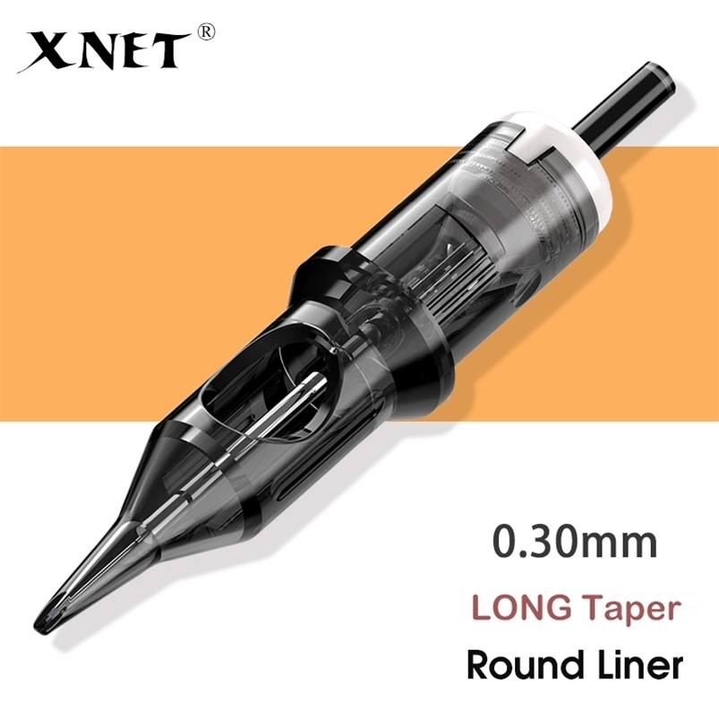 XNET 20 pcs/Box Tattoo Cartridge Needles Revolution #10 0.3mm Permanent MakeUp Disposable Cartridges Needle tattoo Supply 220316