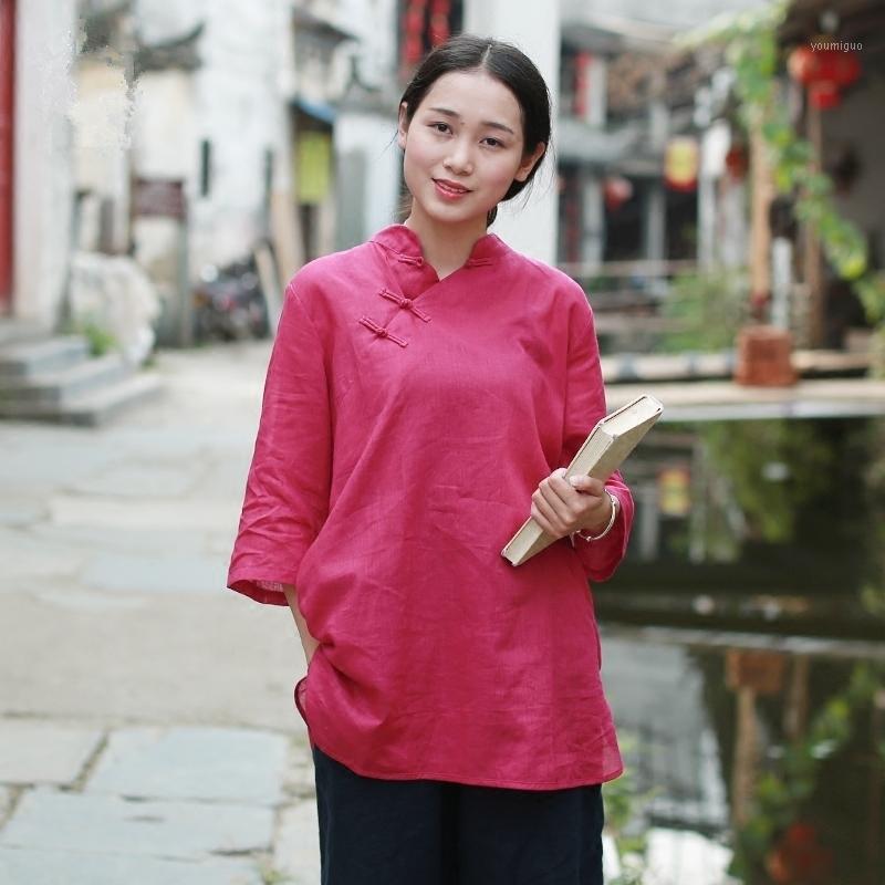 Women's Blouses & Shirts Spring Half Sleeve Blouse Women Tops Cotton Linen Rose Vintage Shirt Chinese Clothing Blusas Camicia Donna 10441, As pic
Women's Blouses & Shirts Spring Half Sleeve Blouse Women Tops Cotton Linen Rose Vintage Shirt Chinese Clothing Blusas Camicia Donna 10441, As pic