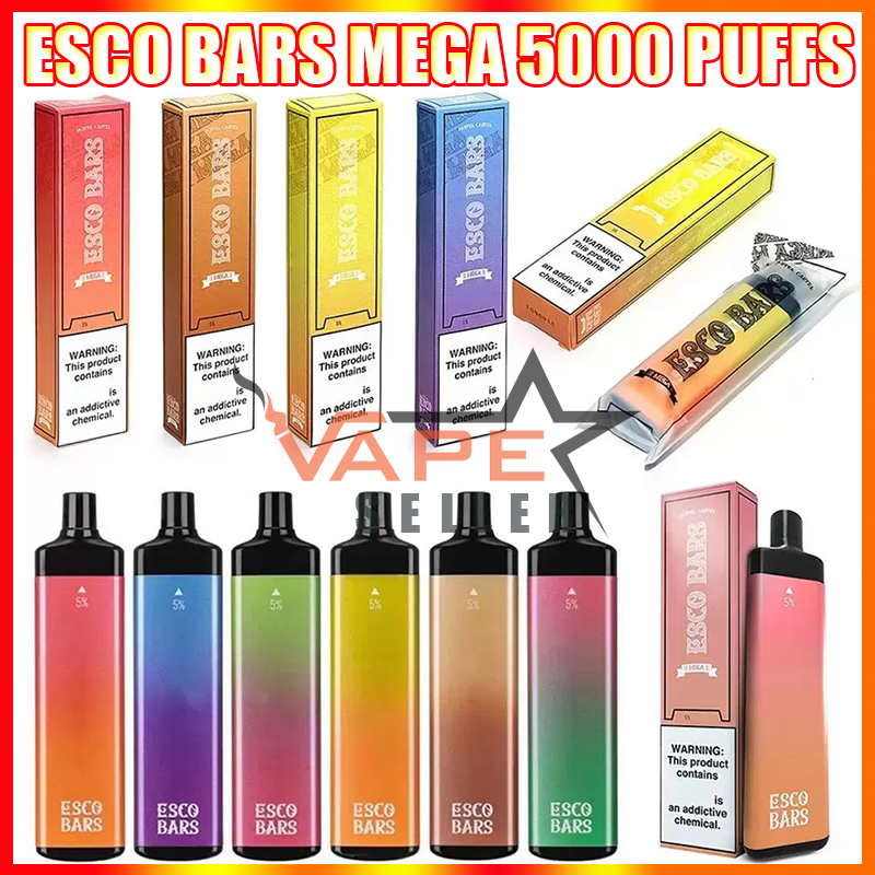 Esco Bars Mega 5000 Puffs Disposable Vape Pen E Cigarette With Rechargeable 600mAh Battery 14ml Prefilled Pod Mesh Coil Recharge Disposables Kit
Esco Bars Mega 5000 Puffs Disposable Vape Pen E Cigarette With Rechargeable 600mAh Battery 14ml Prefilled Pod Mesh Coil Recharge Disposables Kit