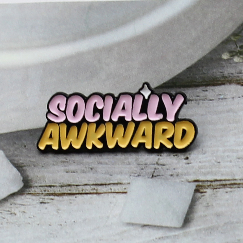 Cute Funny SOCIALLY AWKWARD Enamel Brooches Pins for Women Christmas Gift Shirt Decor Brooch Pin Metal Kawaii Badge 1472 D3
Cute Funny SOCIALLY AWKWARD Enamel Brooches Pins for Women Christmas Gift Shirt Decor Brooch Pin Metal Kawaii Badge 1472 D3