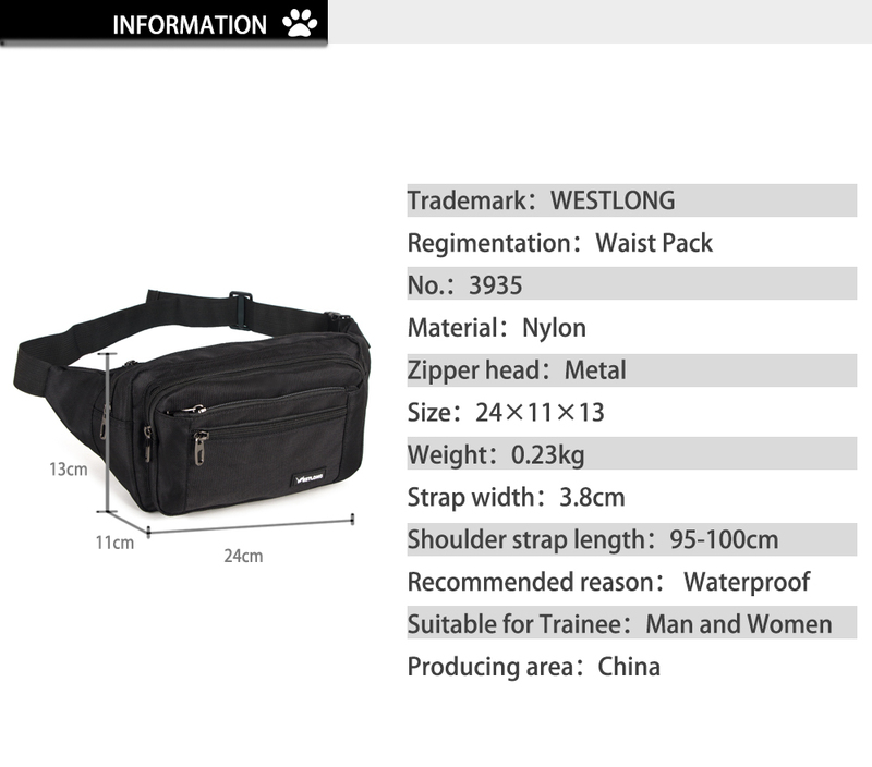 Waist Bags Waist Pack Casual Functional Fashion Men Waterproof Fanny Pack Women 220823