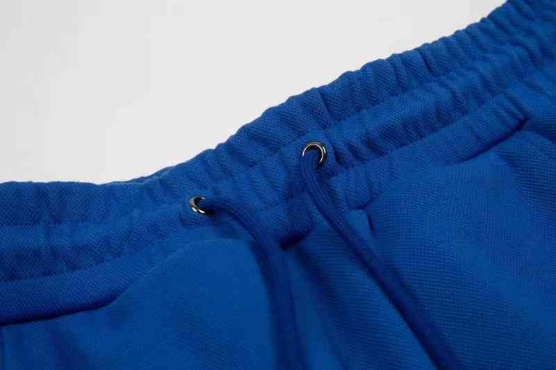 Men's Shorts high version correctly printed side letters red and blue shorts can be solid